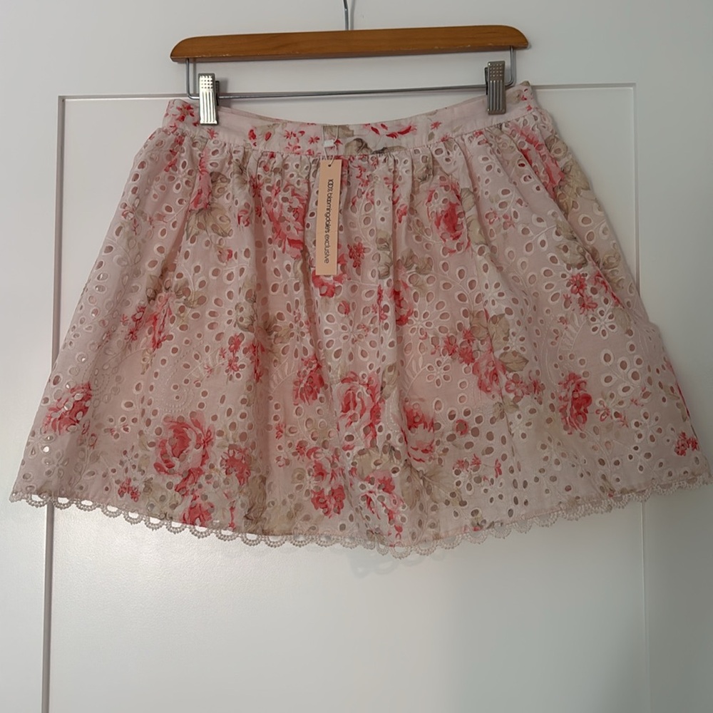 AQUA Floral Print Eyelet Skirt 🤩 NWT - Picture 5 of 7